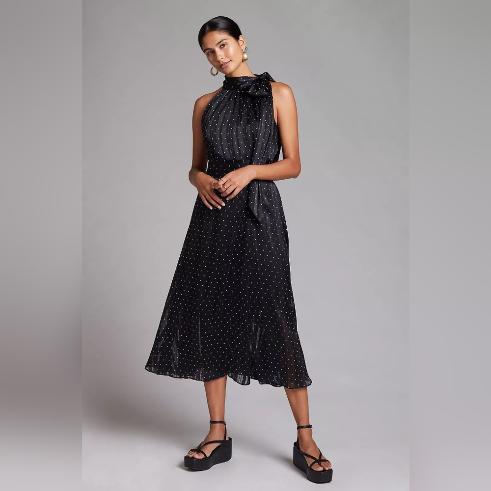 Anthropologie x Sachin & Babi Polka Dot Halter Midi Dress - Picture 1 of 10